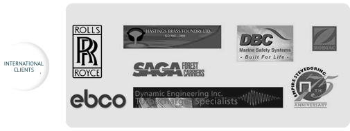 Logos of Internation Qualidoc clients: Rolls Royce, EBCO, SAGA and others